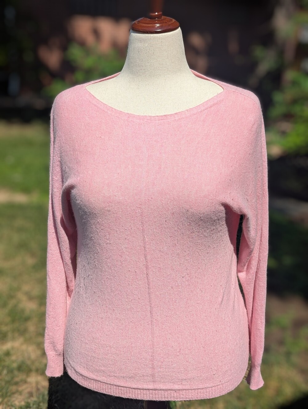 Bianco & Blu Made in Italy Pink Cashmere Silk Blend Lightweight Sweater Women's